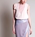 Leather detail side slit skirt 