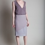 Leather panel skirt 